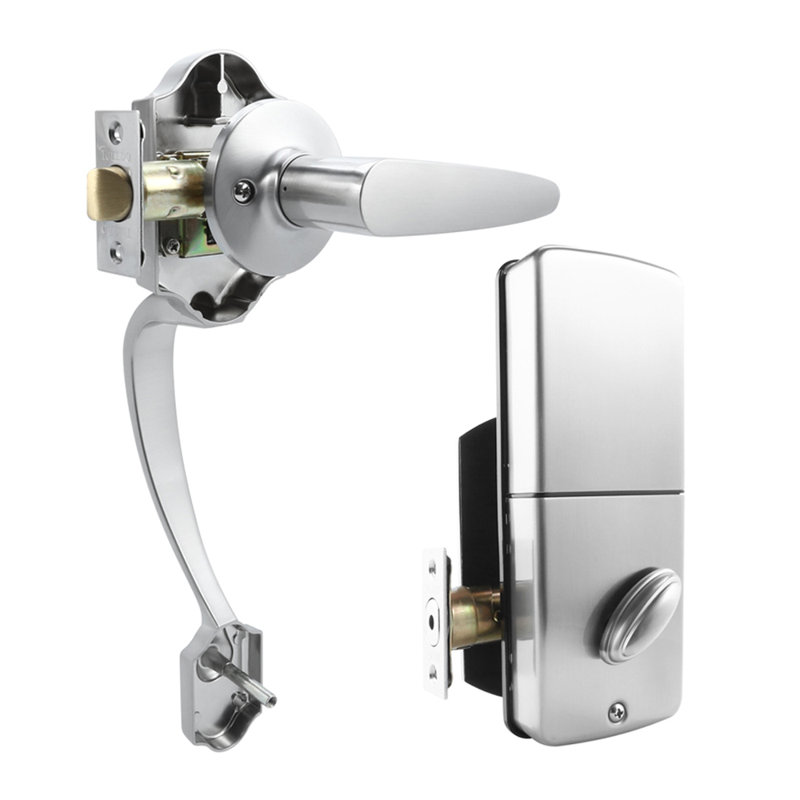 Córdoba Handleset with Electronic Deadbolt and Door Lever and Rosette