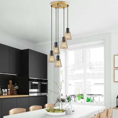 Luminaire suspendu grappe 5 lumières Empire