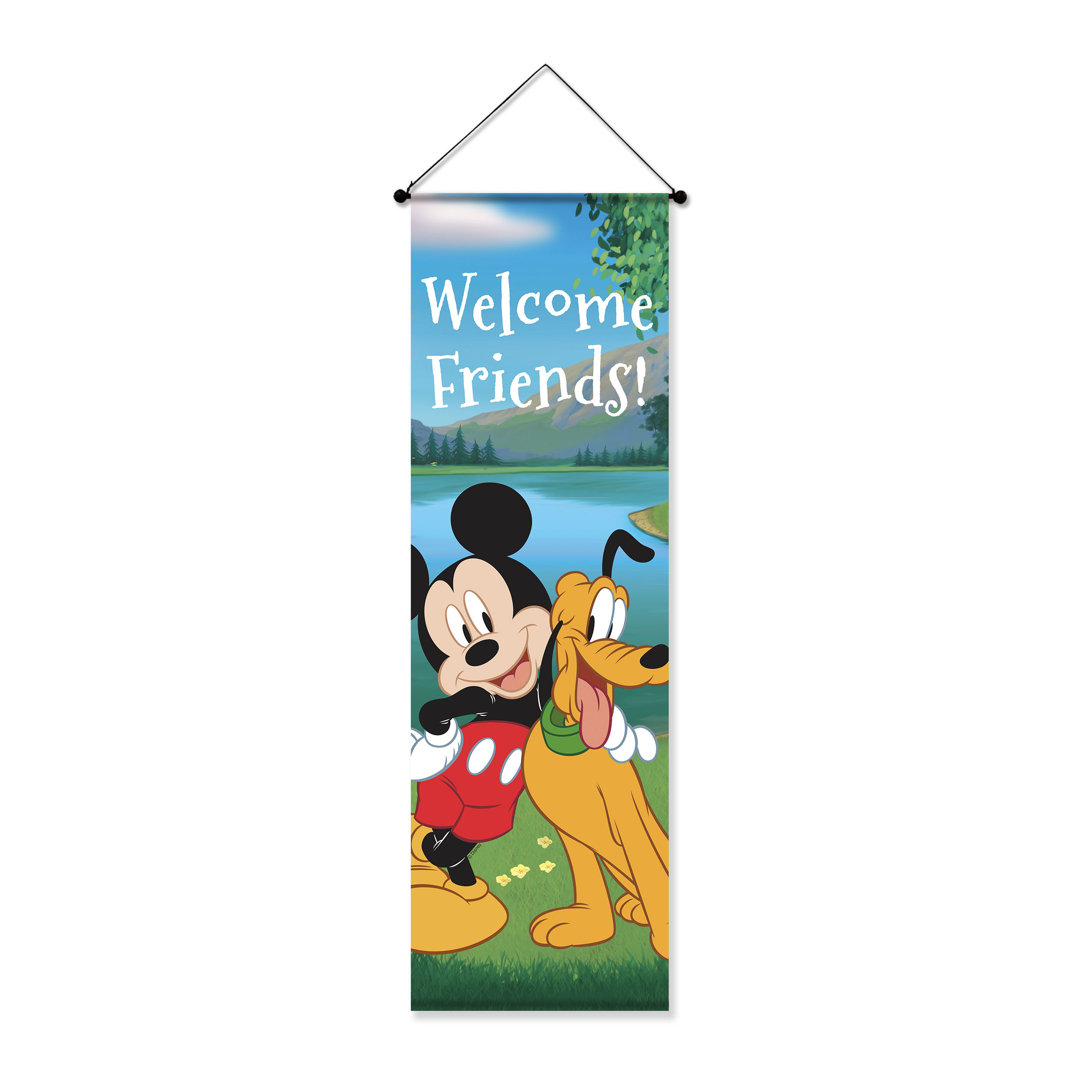 Disney Mickey Mouse Mouse & Pluto Welcome Banner  15" x 47" Back Yard Glory