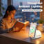 Chargeur sans fil, station de charge rapide de 15 W avec lumière pour iPhone 18 17 16 15 14 13 12 Pro Max, table de chevet de bureau, lampe DEL de chevet détachable sans cordon
