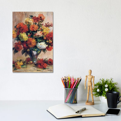 Dahlias by Pierre-Auguste Renoir - Wrapped Canvas Painting