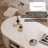 White Modern Extendable Coffee Table with Storage - Light Luxury Oval Living Room Center Table (47.24" to 61" Stretching/Contracted Form)