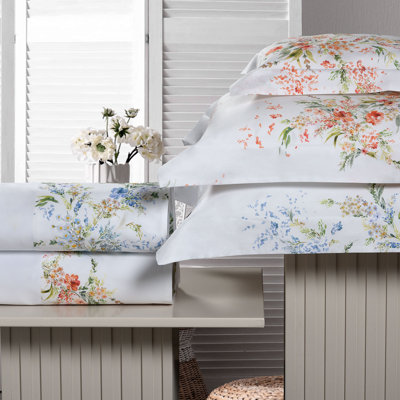 Mirea Sateen Floral Flat Sheet