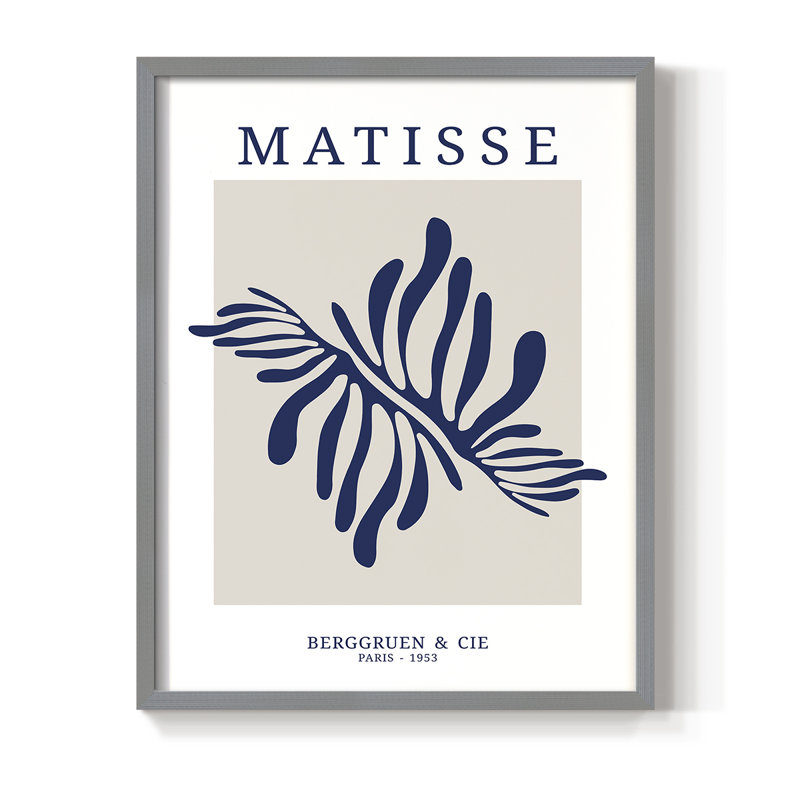 Matisse CDXI, reproduction d'art encadrée - bois massif, H 30 po x l 24 po, Gris