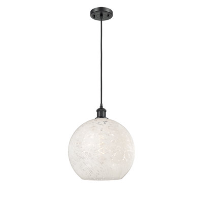 Ballston White Mouchette 1 Light 10" Cord Hung Mini Pendant-516-G1216