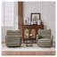 Fauteuil d'appoint pivotant vert olive Olive | Fauteuil demi-tonneau moderne en tissu rayé pour le salon et la chambre à coucher