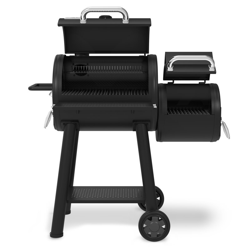Broil King Regal Charcoal Offset 400 Charcoal Grill and Offset Smoker in Black