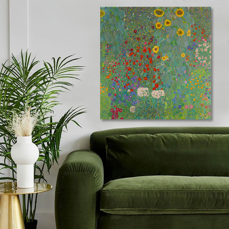 Superbe peinture décorative sur toile par Gustav Klimt, 27,6 po x 27,6 po | 100% toile, cadre en bois | Parfait pour les amateurs de décoration intérieure et d'art