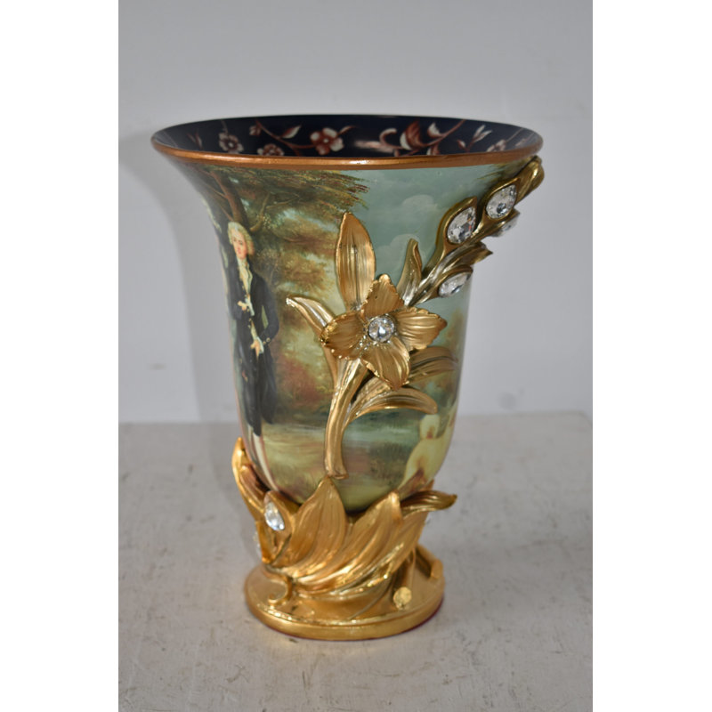 Mr And Mrs William Hallett Replica Resin Vase Size: 10" X 10" X 13"H