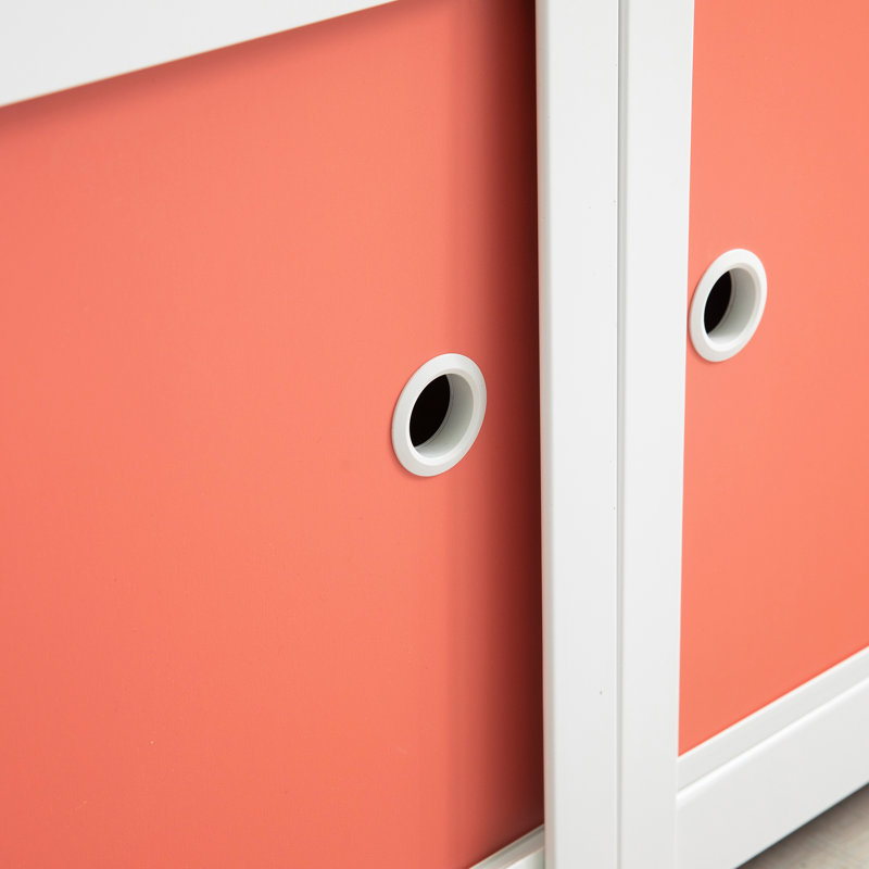 Jacobson 76.9" H x 32.1" W x 16.4" D Closet System Walk-In Tower, White/Coral