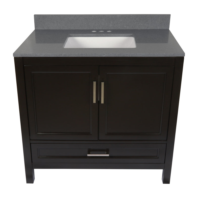 Ella 37'' Single Bathroom Vanity with Engineered Quartz Top