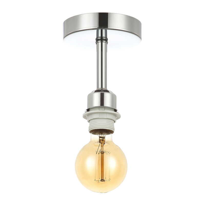 Ceiling Light Fitting for Industrial Style Light Bulbs, Chrome