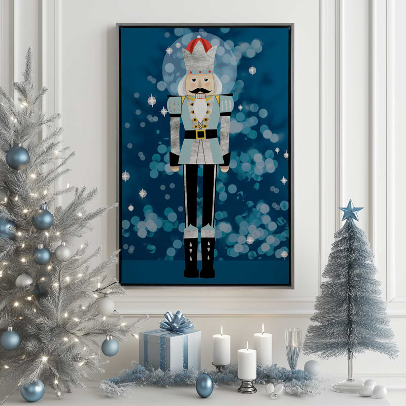 Casse-noisette classique en bleu II, reproduction sur toile dans un cadre américain, Cadre doré