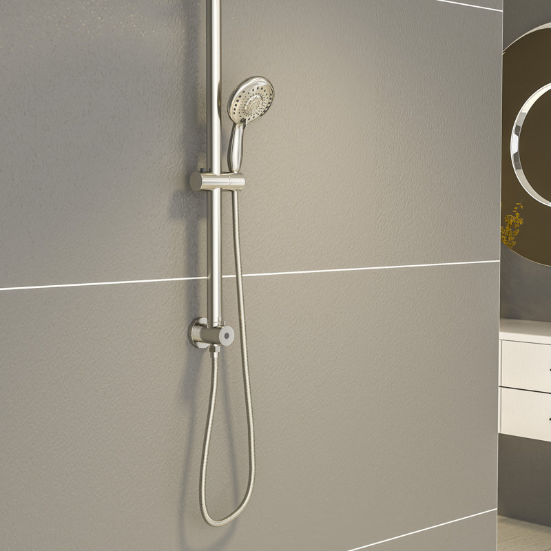 Pomme de douche 5 fonctions 10 po, Nickel brossé