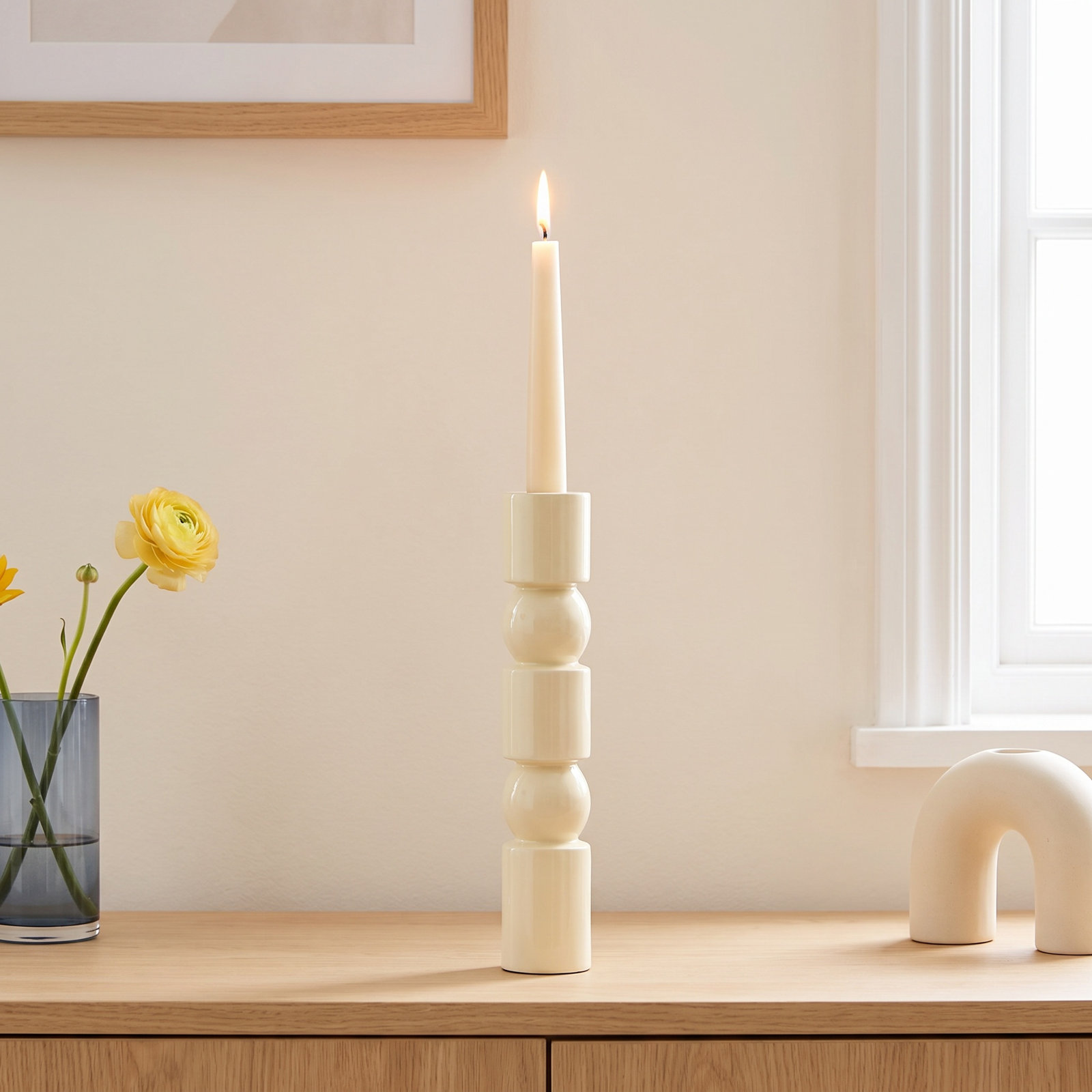Paulding Aluminum Pillar Candle Holder, 11" H x 2" W x 2" D