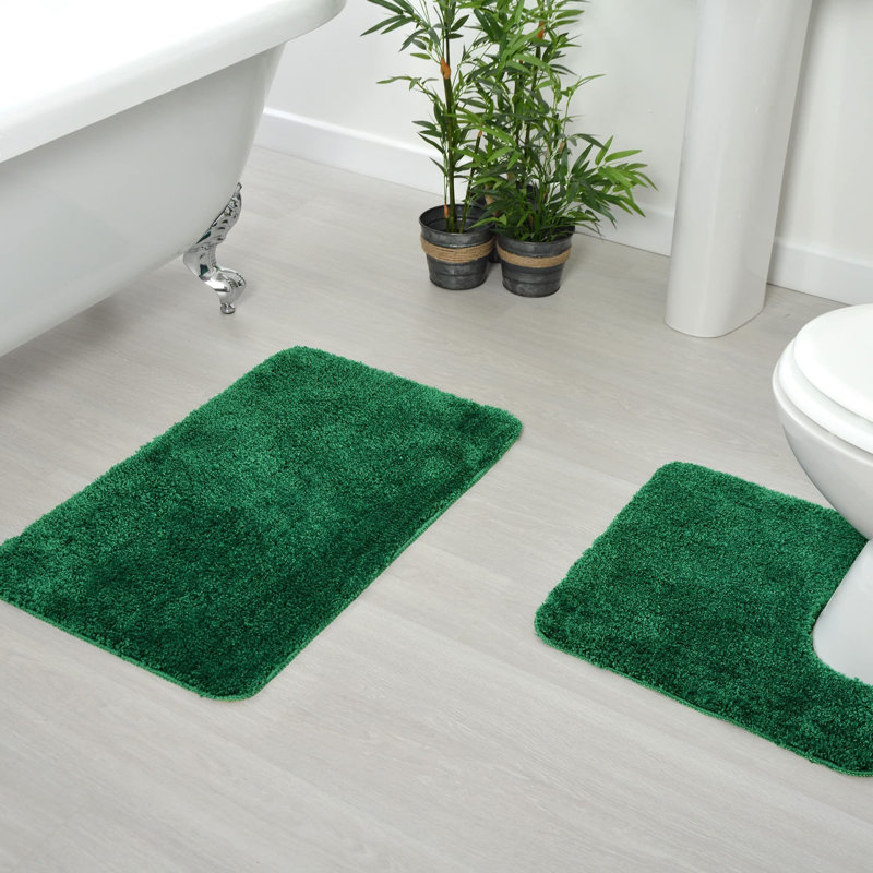 Jordan Microfibre Non Slip Bath Mat, Dark Green