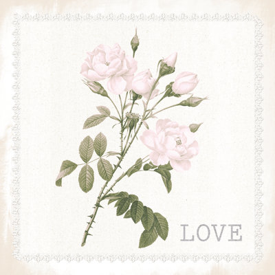 Vintage Love Flower - Wrapped Canvas Print