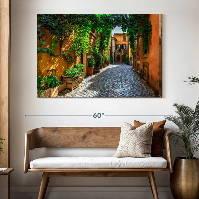 Sireci Vibrant Trastevere Street, 34" H x 51" W