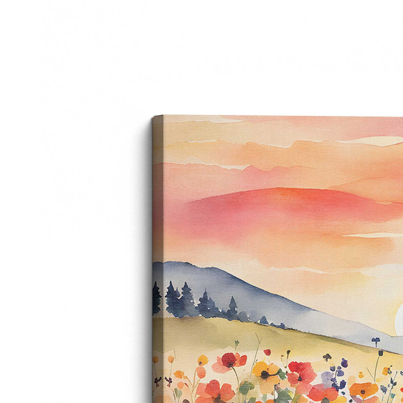 «Rolling Hills and Wildflowers», reproduction sur toile, H 48 po x l 72 po x P 1,25 po, Toile tendue, 3