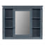 Meuble-lavabo de salle de bain avec lavabo supérieur, armoire à miroir, armoire de rangement moderne avec 2 portes à fermeture douce et 2 tiroirs-865621159