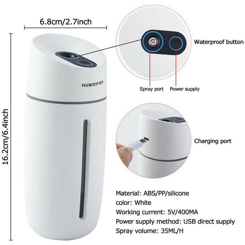 LINKPAL 200 Gallons Cool Mist Ultrasonic Tabletop Humidifier for 100 Cubic Feet