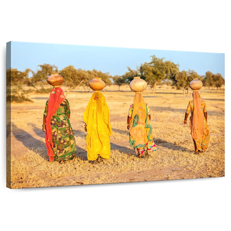 Femmes d'eau Leisha Rajasthani, H 16 po x l 24 po