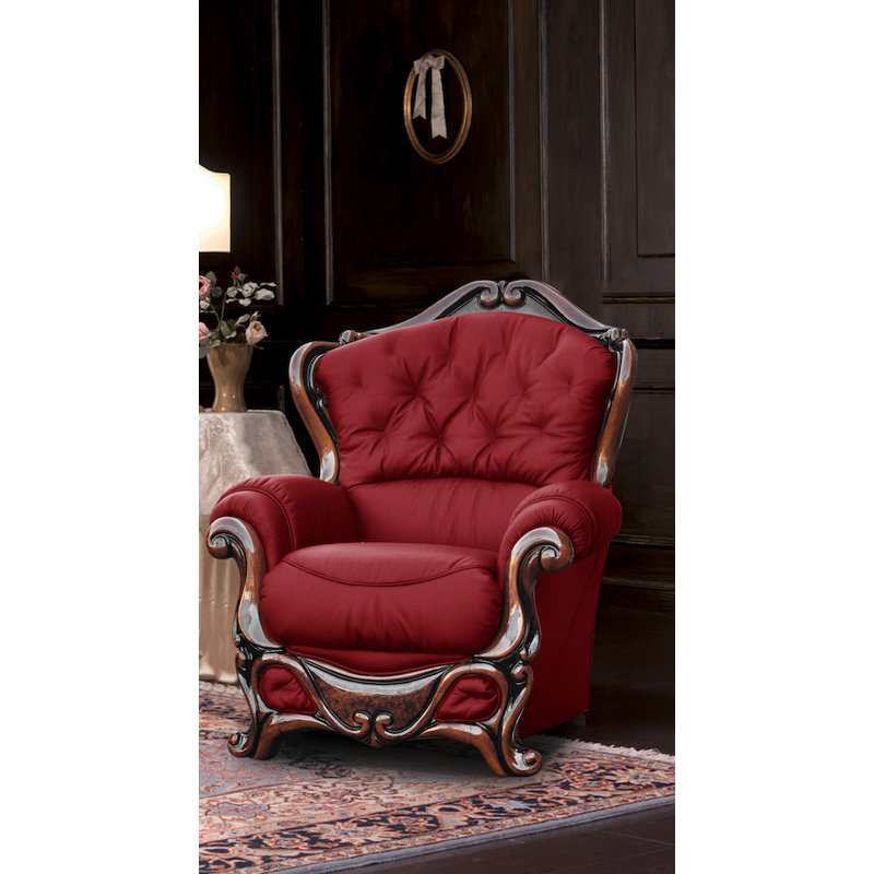 Dodgson Faux Leather Armchair, Bordeaux
