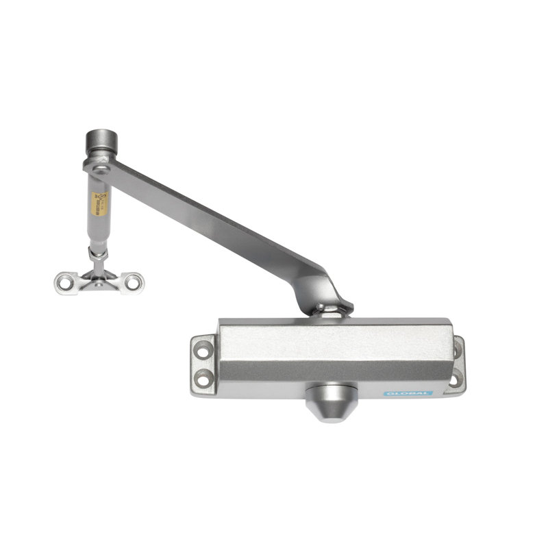Light Duty Commercial Grade 1 Door Closer with Parallel Arm Bracket in Aluminum - Size 4