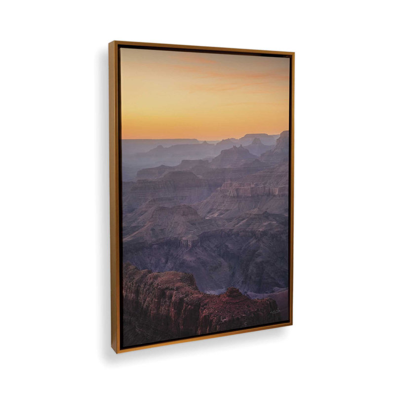 Reproduction d'art «Afterglow at the Grand Canyon» par Martin Podt, L 8 po x H 12 po, Gold, Framed Canvas
