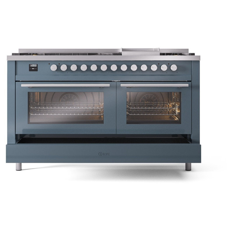 ILVE Professional Plus II 60 Dual Fuel Range , Blue/Gray, Natural Gas