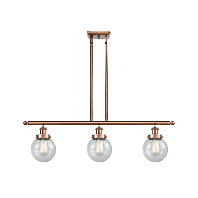 Chippewa 3 - Light Kitchen Island Pendant, No Bulb Included, Seedy, Antique Copper