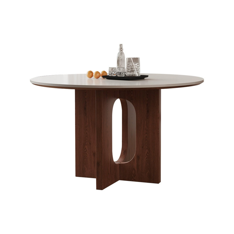 Table de salle à manger en noyer, H 29,53 po x L 43,31 po x l 43,31 po, Noyer