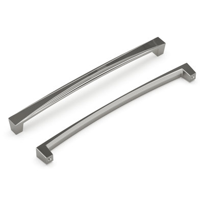 Crest Collection Handle Pull - 8-13/16" Center to Center Cabinet Pull Chrome - Mid-century Modern Hardware for Drawers & Cabinets   