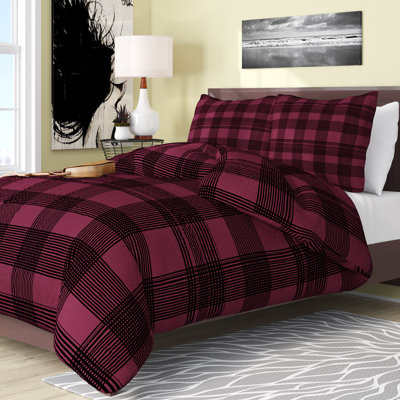 Modern & Contemporary Polyester Plaid Duvet Cover