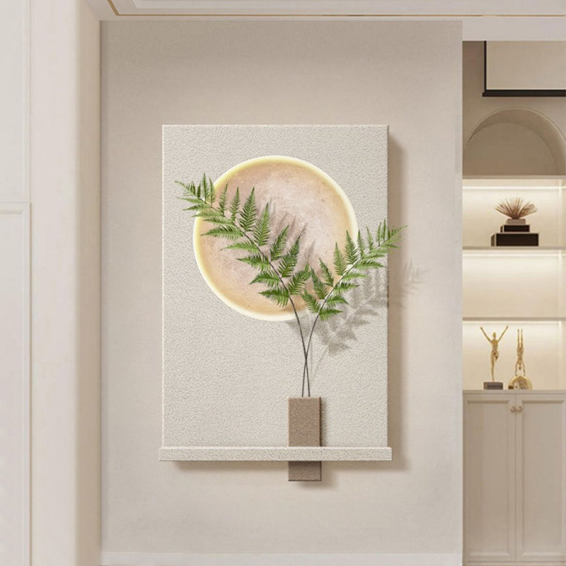 Art mural moderne en bois manufacturé moderne en grès pour le salon, H 47,24 po x l 31,5 po