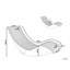 Deakin Long Acacia Single Chaise with Cushions-431637474