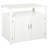 White Cat Litter Box Side Cabinet With Adjustable Partition And Large Tabletop Furniture Removable Easy Maintenance,