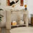 Fluted Console Table with Drawers and Open Shelf Semicircular Entryway Table in Oak Finish, Rounded Corners, Sturdy Wood Design