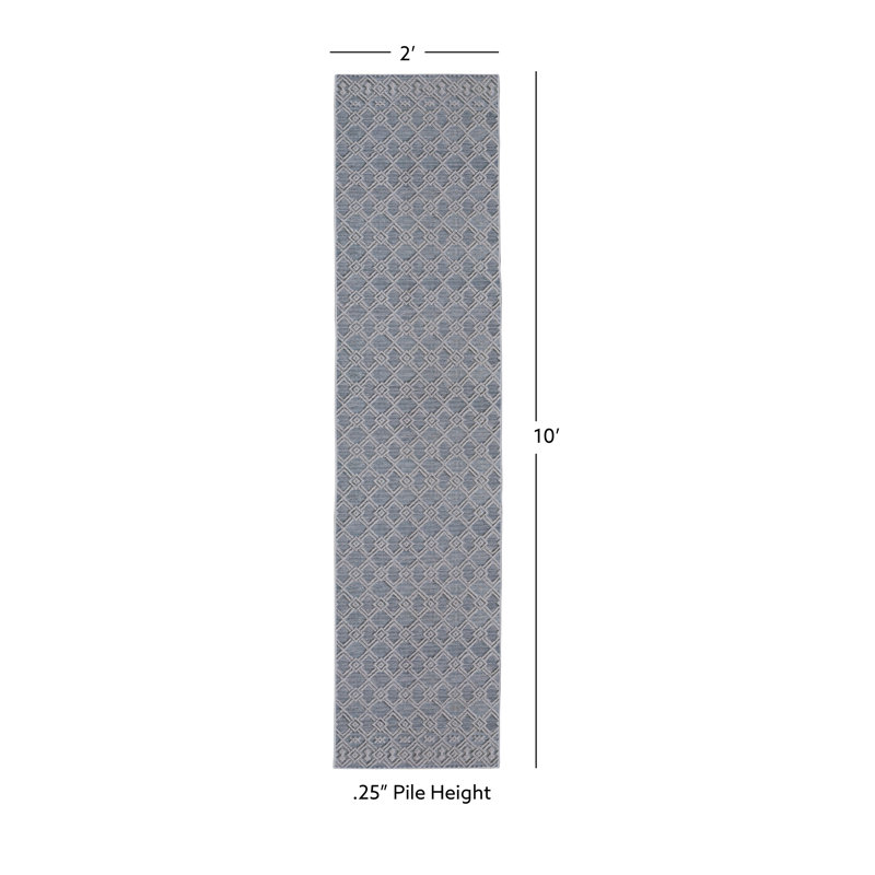 Geometric Indoor Rug, Runner 2' x 10'
