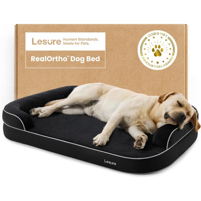 Canapé orthopédique Lesure RealOrtho 3 couches en mousse à mémoire de forme avec housse amovible pour chien