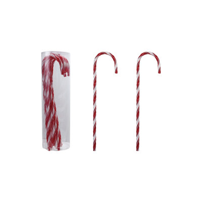 10-Piece Plastic Candy Cane Drink Stirrers With Stripes