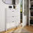 Slim White Shoe Cabinet For Small Entryway – Thin Shoe Storage Organizer With 2 Drawers & 3 Flip-down Compartments, Space-saving Shoe Rack For Hallway, Living Room, Bedroom Or Walk-in Closet