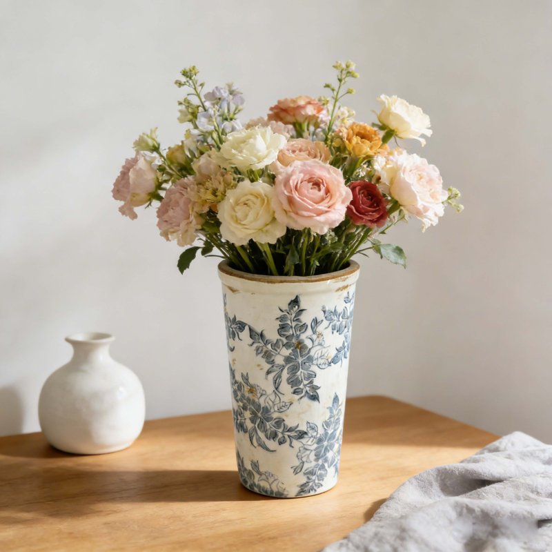 Vase à fleurs avec une bouche large
