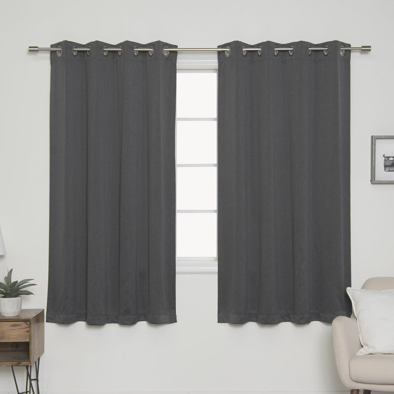 Manasse Blackout Sliding Panel Pair, 52" W x 63" L, Dark Grey
