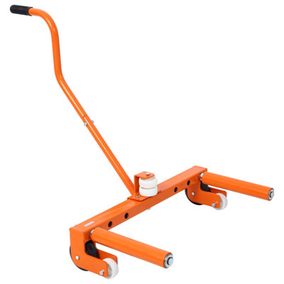 Chariot à roulettes en acier robuste et réglable pour atelier et garage - Orange