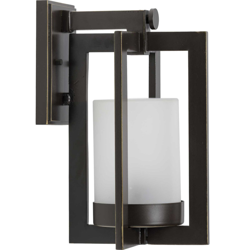 Lanterne murale d'extérieur en verre givré Melvin, H 12,5 po x l 7,5 po x P 8,25