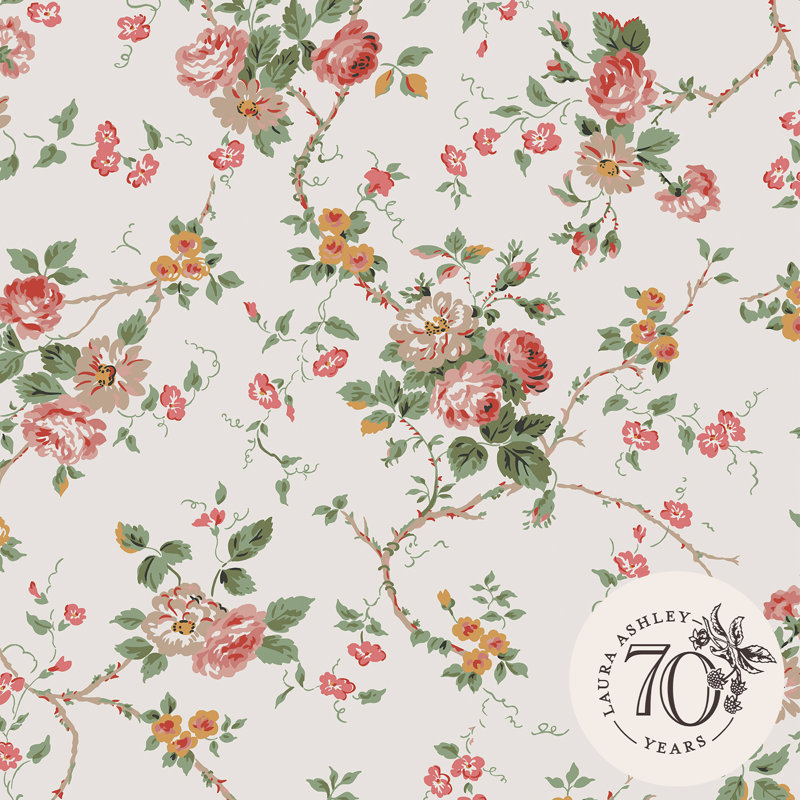Laura Ashley Mountney Garden Antique Pink Removable Wallpaper