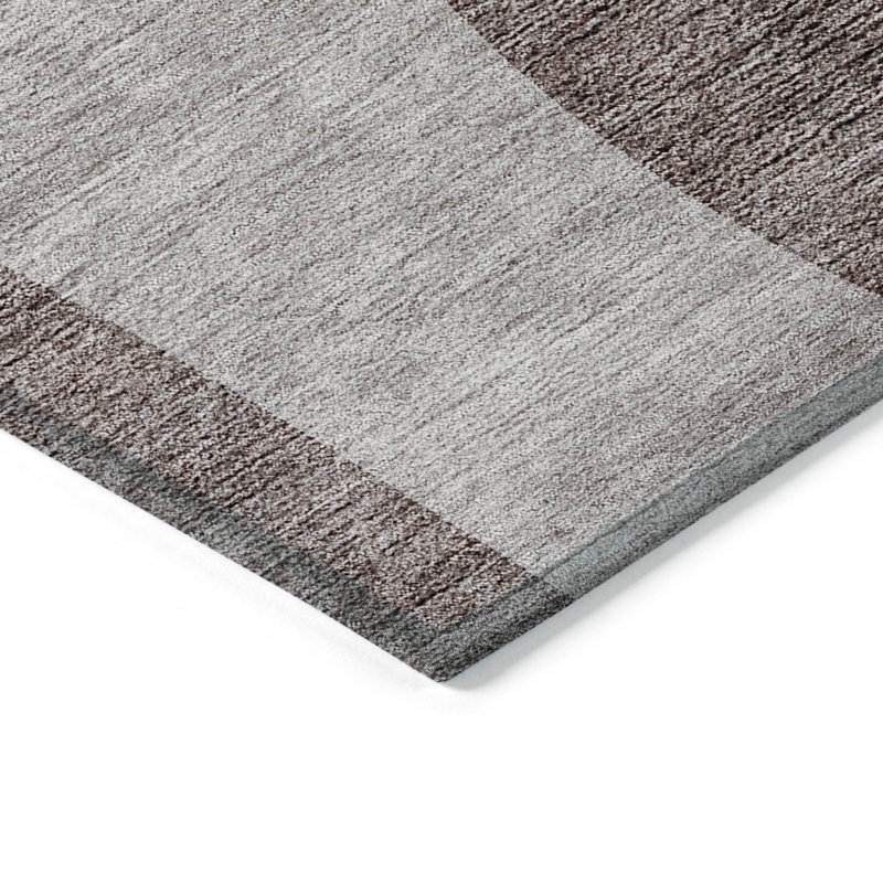 Tapis extérieur lavable abstrait brun taupe et beige 10 pi x 14 pi