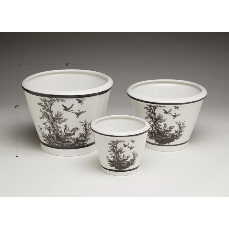 Ensemble de pots à fleurs en céramique 3 pièces Crawford