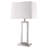 Silver Metal Table Lamp With White Rectangular Shade